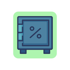 Safe-deposit box thin line icon. Safety, protection, money. Bank deposit and security concept. Vector illustration, symbol element for web design and apps