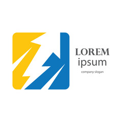 illustration of a lightning logo with the letter a