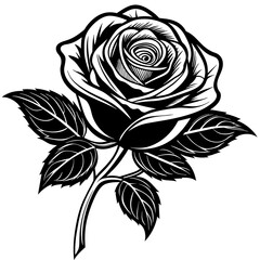    Flower silhouette vector illustration.
