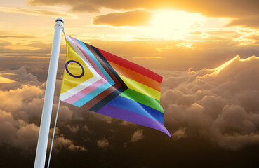 The Intersex-Inclusive Pride Progress Flag  This flag was designed to celebrate diversity and inclusion for everyone in the LGBTQI+ (lesbian, gay, bisexual, transgender, queer, and intersex) community - 778716925