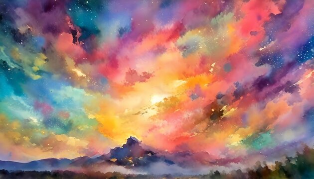 a nebula adorned with swirling clouds of red blue and yellow gas paints a breathtaking tableau in the cosmos creating a stunning tapestry of celestial beauty