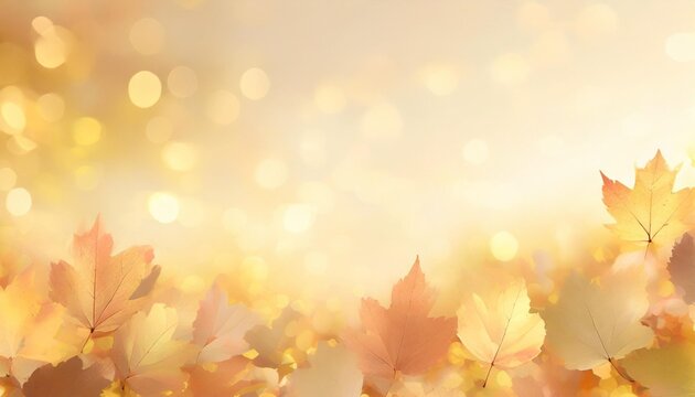 autumn leaf background fall color leaves backdrop banner empty space illustration border generated ai