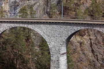Afwasbaar behang Landwasserviaduct Detail views of Landwasser Viaduct