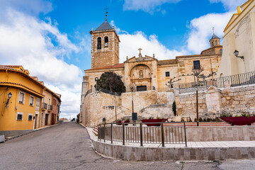 Old stone church in the surroundings of the city of Aranda de Duero, Castilla Leon. - obrazy, fototapety, plakaty