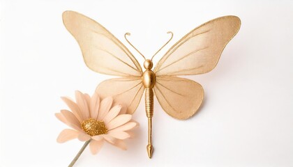 fairy with a flower isolated on a white background