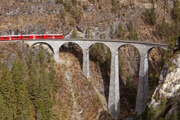 Train on Landwasser Viaduct