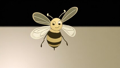 funny bee on a transparent background