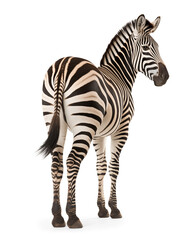 Fototapeta na wymiar Zebra back view on isolated background