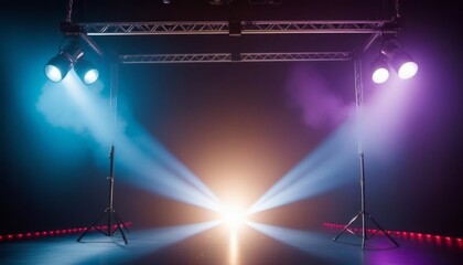 Stage With Three Spotlights