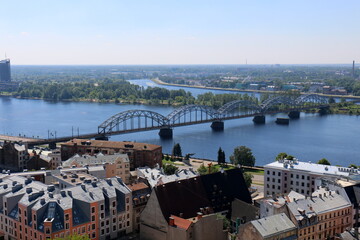 25 07 2023 Riga Latvia. Riga, the capital of Latvia, is located on the banks of the Daugava River...