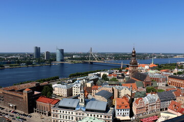 25 07 2023 Riga Latvia. Riga, the capital of Latvia, is located on the banks of the Daugava River...