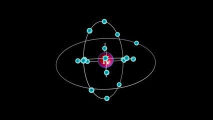 Potassium with electrons revolving around the atom