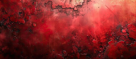 A closeup of a textured red and black background resembling a natural landscape with hints of pink...