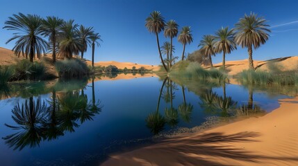 Obraz premium Peaceful Retreat in the Arid Expanse./n