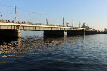 Obraz premium 25 07 2023 Riga Latvia. Riga, the capital of Latvia, is located on the banks of the Daugava River at its confluence with the Gulf of Riga.
