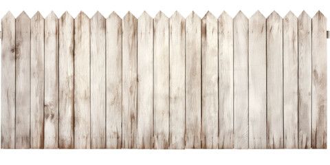 Wooden white washed rustic board wood fence gate on transparent background - Powered by Adobe