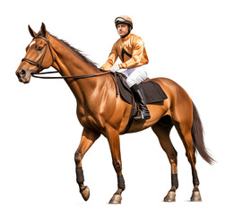 Jockey raiding a racehorse for a race