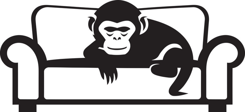 Lazy Lounge Lagoon Restful Ape Couch Emblem Dreamy Doze Haven Serene Primate Nap Design