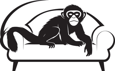 Zen Zzzs Couch Nap Vector Logo Design Dreamland Den Monkey Couch Sleep Emblem