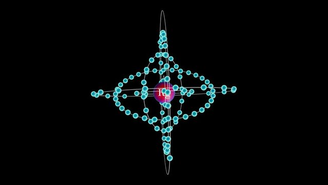 Roentgenium with electrons revolving around the atom
