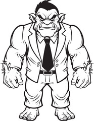 Suited Savagery Symbol Professional Orc Suit Icon Dapper Orc Dynasty Insignia Corporate Suit Logo