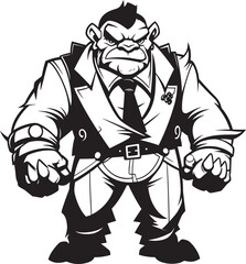 Suited Sovereign Mark Full Body Orc Suit Emblem Stylish Orc Tycoon Insignia Corporate Suit Logo