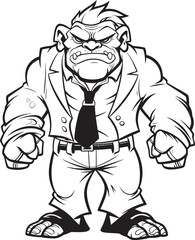 Orc in Style Suit Logo Vector Suited Conqueror Orc in Professional Attire Icon Design