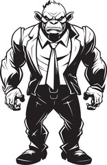 Orc Executive Formal Attire Emblem Vector Stylish Orc CEO Corporate Suit Icon Design