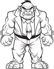 Orc Executive Authority Corporate Suit Emblem Suited Sovereign Mark Orc in Professional Attire Icon