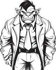 Stylish Orc Magnate Orc in Formal Attire Icon Orc Executive Elegance Professional Suit Emblem
