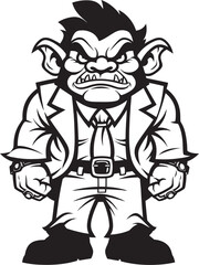 Executive Enforcer Corporate Suit Vector Emblem Stylish Orc Magnate Orc in Formal Attire Icon