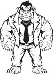 Dapper Orc Dynasty Formal Suit Icon Executive Orc Elegance Orc in Professional Attire Emblem