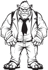 Corporate Command Full Body Suit Logo Vector Suited Warrior King Corporate Suit Emblem