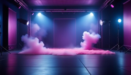 Stage Emitting Smoke - obrazy, fototapety, plakaty