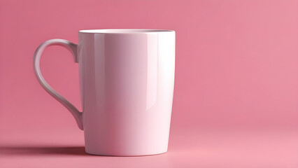 empty blank mug mockup on pink background