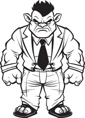 Executive Conqueror Professional Attire Icon Design Orc Entrepreneur Corporate Suit Emblem