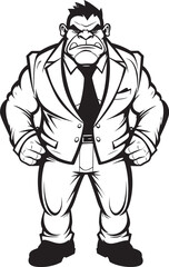 Business Beast Corporate Attire Icon Design Orc Executive Orc in Professional Suit Emblem