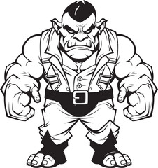 Executive Enforcer Full Body Suit Logo Vector Suited Warrior Corporate Attire Icon Design