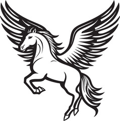 Celestial Glide Pegasus Logo Vector Emblem Wings of Majesty Pegasus Horse Logo Vector