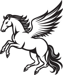 Wings of Majesty Pegasus Horse Logo Vector Celestial Canter Pegasus Emblem Design