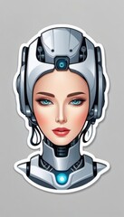 Woman With Headphones Sticker