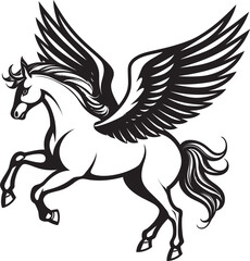 Divine Glide Pegasus Logo Icon Emblem Winged Guardian Pegasus Horse Vector Logo