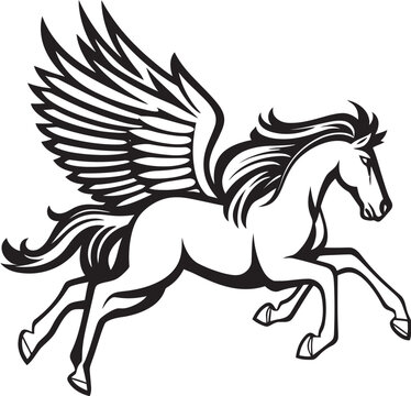 Majestic Pegasus Horse Logo Vector Design Wings of Grace Pegasus Icon Emblem