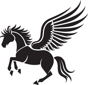 Celestial Soarer Pegasus Logo Emblem Ethereal Equine Essence Pegasus Horse Vector Design