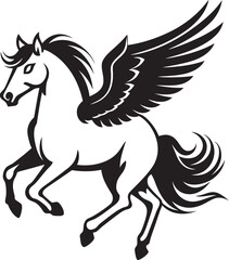 Ethereal Equestrian Pegasus Logo Vector Emblem Celestial Canter Pegasus Horse Icon Design