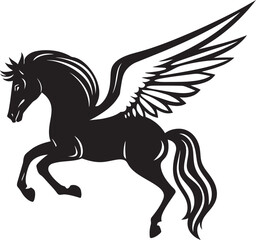 Divine Glide Pegasus Logo Vector Emblem Airborne Beauty Pegasus Horse Icon Design