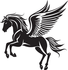 Airborne Beauty Pegasus Horse Icon Design Heavenly Hooves Pegasus Logo Vector Emblem