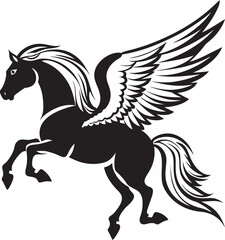 Celestial Glide Pegasus Logo Vector Emblem Ethereal Equine Pegasus Horse Icon Design