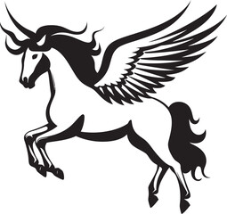 Heavenly Hooves Pegasus Logo Vector Emblem Winged Guardian Pegasus Horse Icon Design
