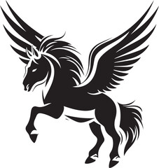 Celestial Glide Pegasus Logo Vector Emblem Ethereal Equine Pegasus Horse Icon Design